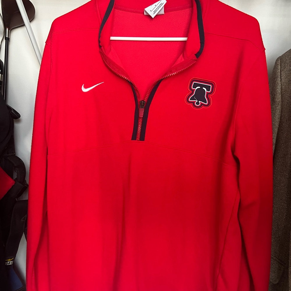 Philadelphia 76ers Nike NBA Red Dri-FIT 1/4 Zip Size Medium